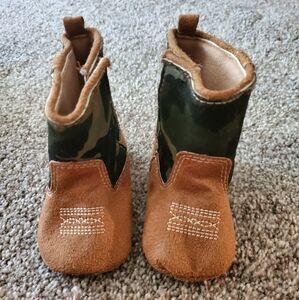 Rising Star Camo Cowboy Boot Slippers For Baby 6-12 Monthd